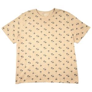 Men's XXL Old Navy Soft-Washed T-Shirt -Trendy Brown Hawaiian Palm Tree Design
